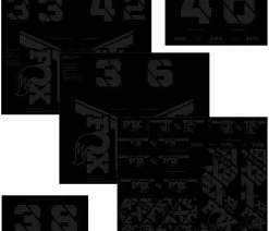 Fox Racing Kit D'autocollants Custom Fork Et Shox 2021 -Vélo Boutique de vente 803 01 732 FOX Decal 2021 AM Custom Fork and Shock Kit Stealth Black 2