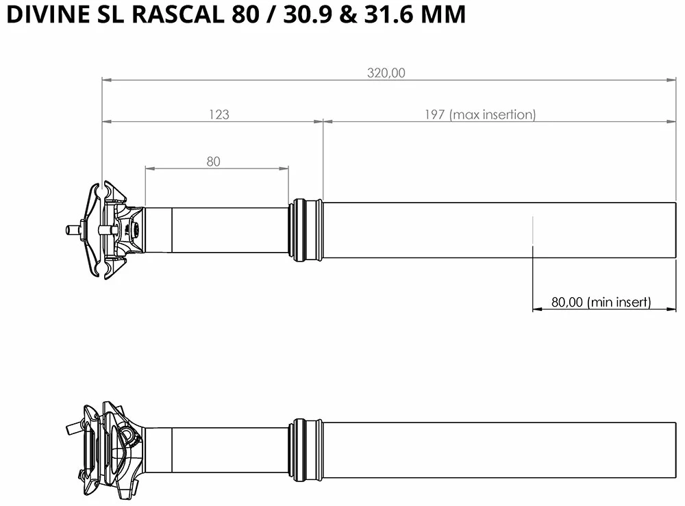 BikeYoke Tige De Selle Divine SL Rascal 80mm Vario 6 BikeYoke Tige De Selle Divine SL Rascal 80mm Vario – Image 4