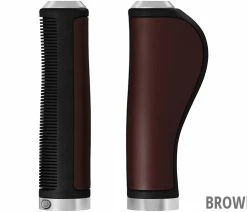 BROOKS Poignées Ergonomic Leather Grips -Vélo Boutique de vente Brooks Ergonomic Leather Grips brown 8021890579140