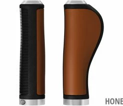 BROOKS Poignées Ergonomic Leather Grips -Vélo Boutique de vente Brooks Ergonomic Leather Grips honey 8021890579157