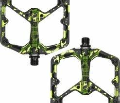 Crankbrothers Pédales à Plateforme Stamp 7 Splatter Limited Edition -Vélo Boutique de vente CrankBrothers Stamp 7 LARGE SPLATTER GREEN