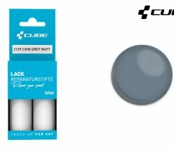 Cube Kit De Réparation De Peinture COIN GREY Matt -Vélo Boutique de vente Cube Lackreparaturstift Set COIN GREY matt 2129 b
