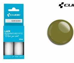 Cube Kit De Réparation De Peinture OLIVE Glossy -Vélo Boutique de vente Cube Lackreparaturstift Set OLIVE glossy a