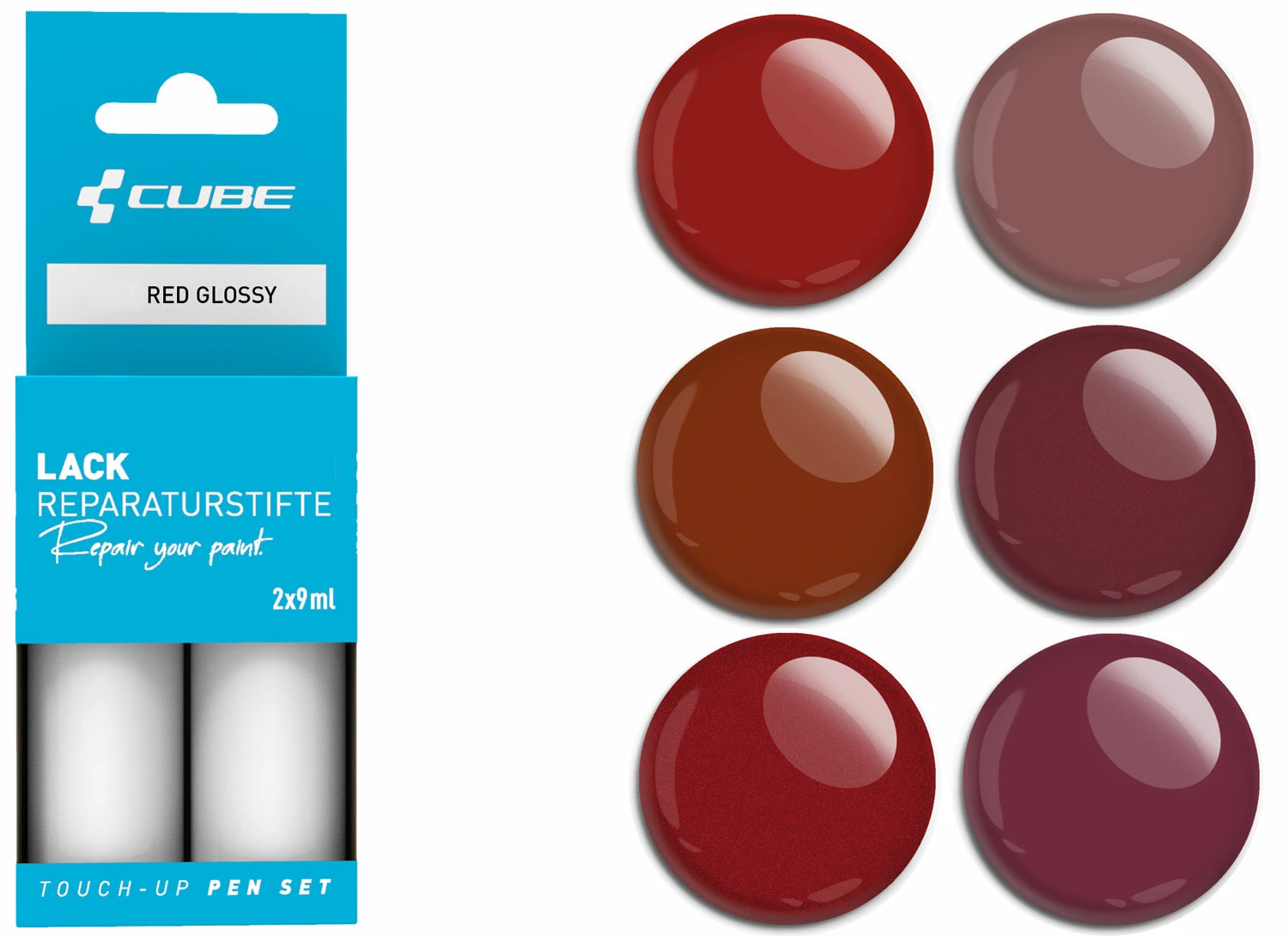 Cube Kit De Réparation De Peinture RED Glossy 3 Cube Kit De Réparation De Peinture RED Glossy