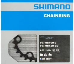 Shimano XT/SLX FC-M8100/M7100 Plateau 2x12 Vitesses -Vélo Boutique de vente Shimano XT SLX FC M8100 M7100 2x12 fach Kettenblatt 26T Y0J826000 b