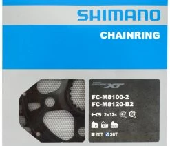 Shimano XT/SLX FC-M8100/M7100 Plateau 2x12 Vitesses -Vélo Boutique de vente Shimano XT SLX FC M8100 M7100 2x12 fach Kettenblatt 36T Y0J898010 b