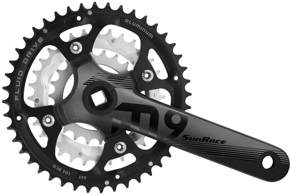 SUNRACE M9 9 Plateaux Manivelle Carrée 44/32/22 175mm 3 SUNRACE M9 9 Plateaux Manivelle Carrée 44/32/22 175mm