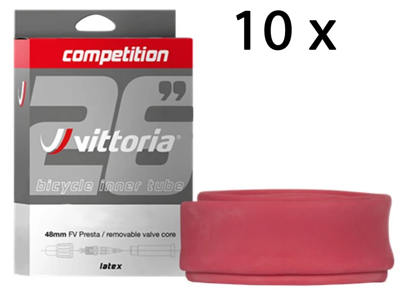 Vittoria Chambre à Air Competition Latex 26" 48mm (10 Pièces) 3 Vittoria Chambre à Air Competition Latex 26" 48mm (10 Pièces)
